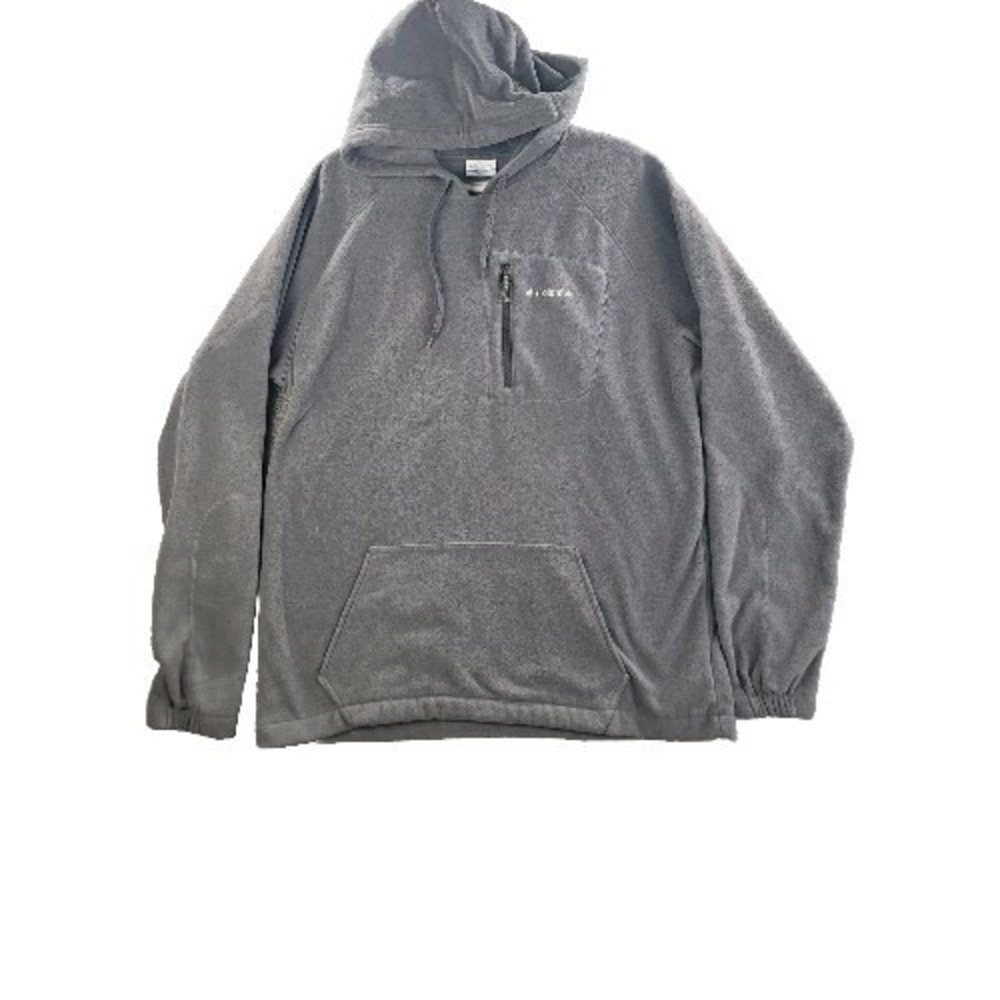 Columbia Sweater Gray Mens Large Pullover Hoodie Drawstring Pockets Sweatshirt